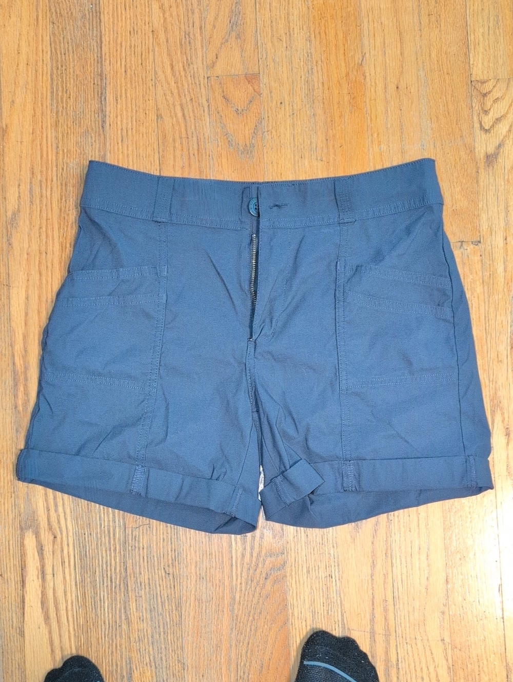 Eddie Bauer Navy Cuffed Utility Bermuda Shorts